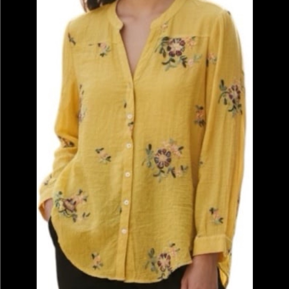 Anthropologie, Fig & Flower floral top, size medium